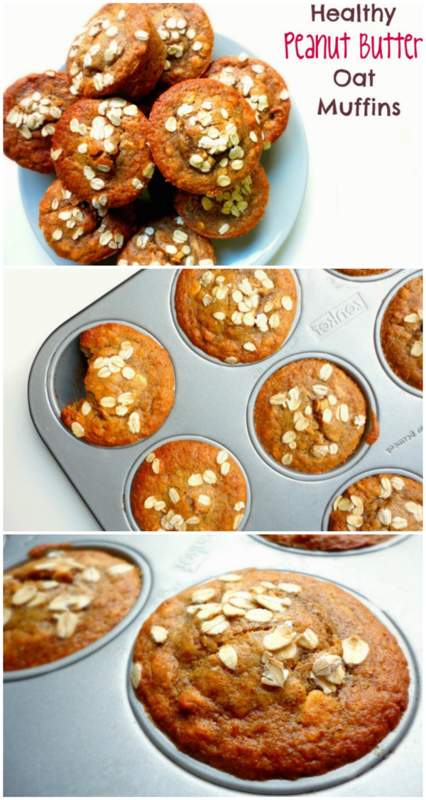 Healthy Peanut Butter Oat Muffins