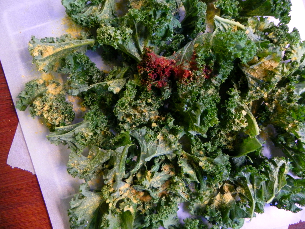 cheesy oil free kale chips