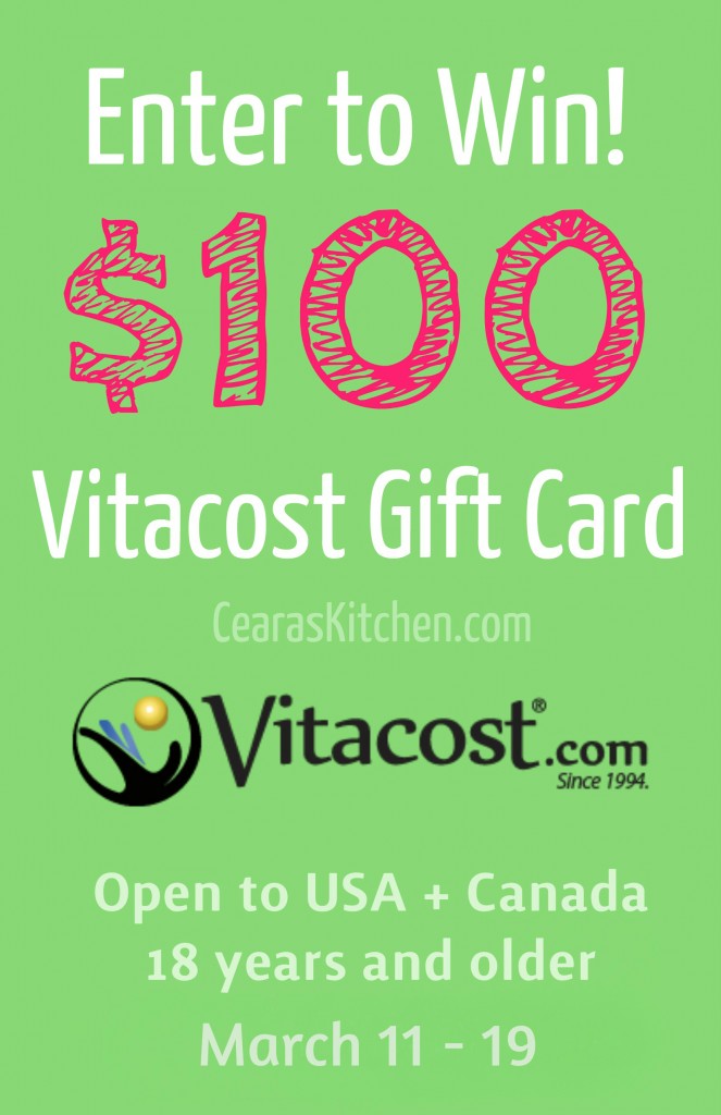 100 hundreed dollar giveaway vitacost! Enter to Win March 11 - 19!