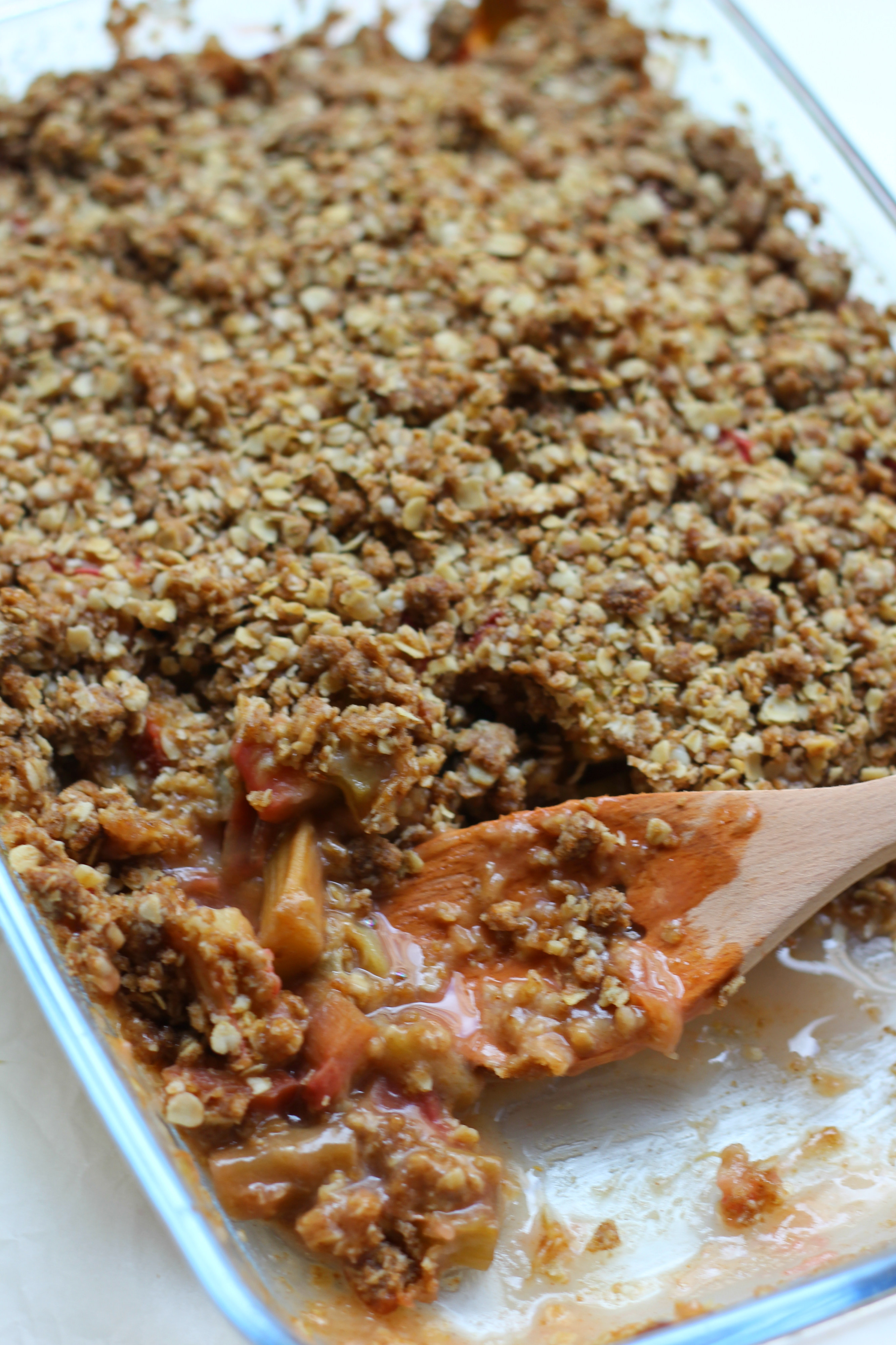 Gluten Free Healthy Rhubarb Crisp
