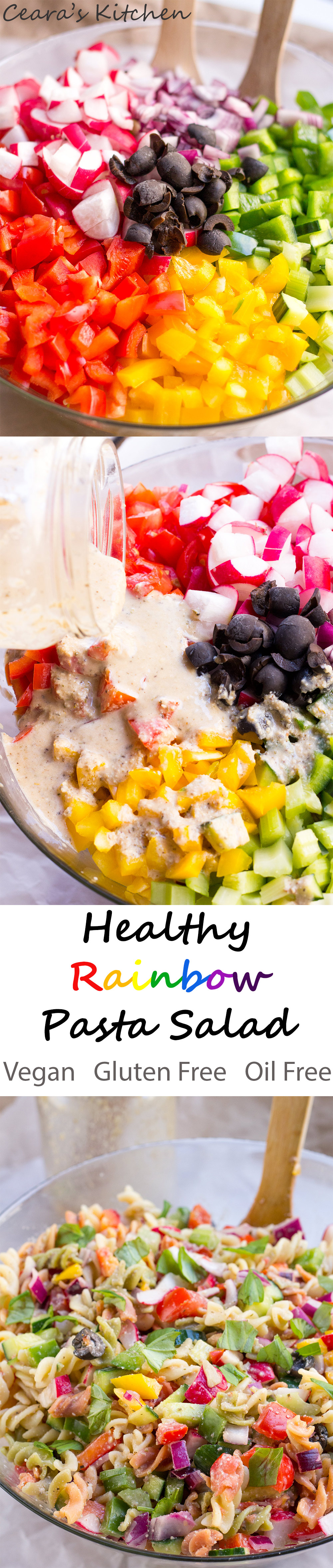 Healthy Rainbow Pasta Salad Healthy Rainbow Pasta Salad