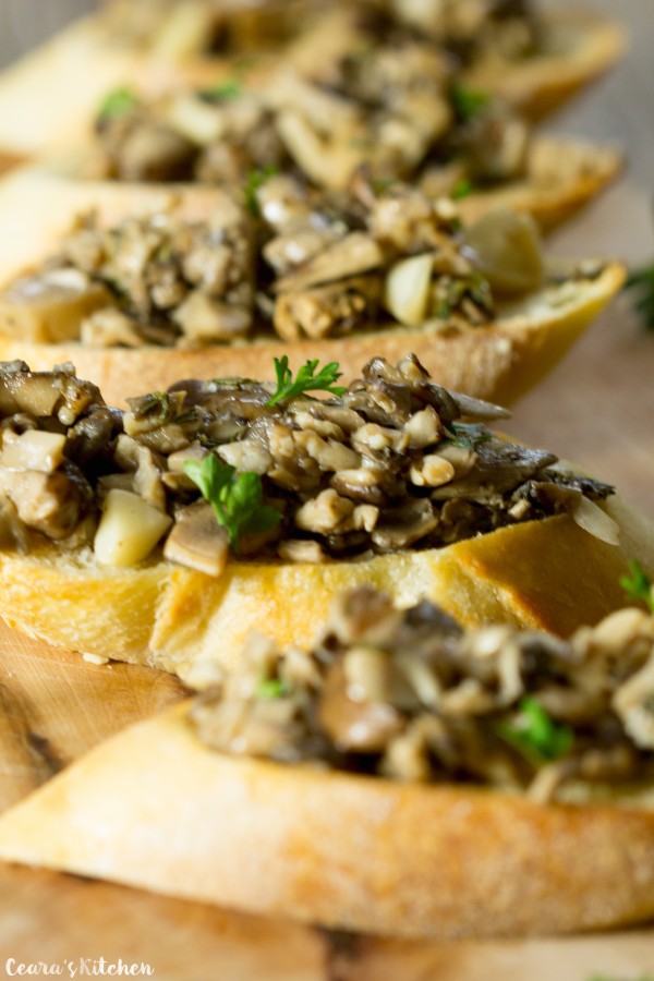 Roasted Garlic Mushroom Bruschetta
