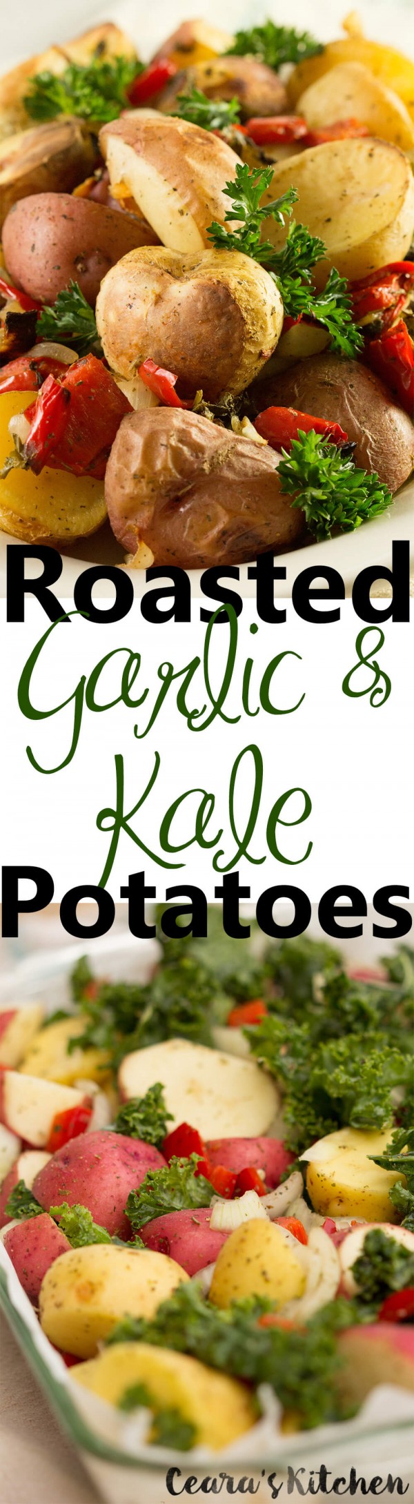 Roasted Garlic and Kale Potatoes