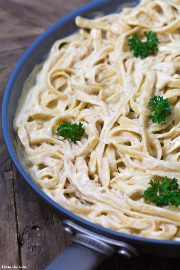 Vegan fettuccine alfredo Ceara's Kitchen