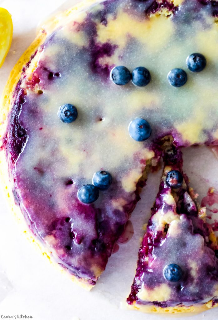 vegan lemon blueberry cake