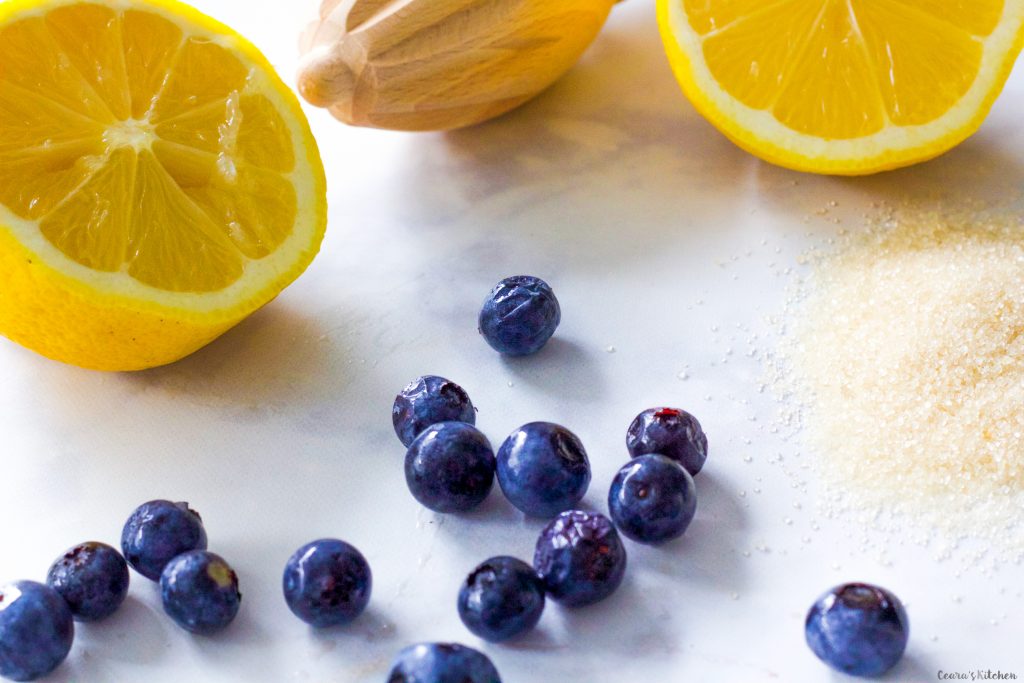 vegan lemon blueberry cake