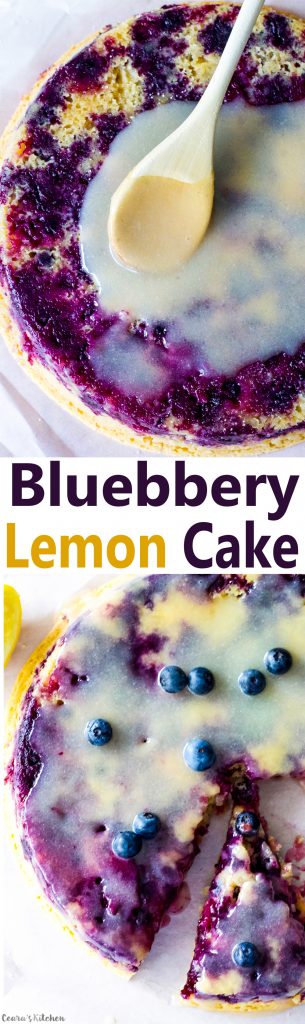 vegan lemon blueberry cake