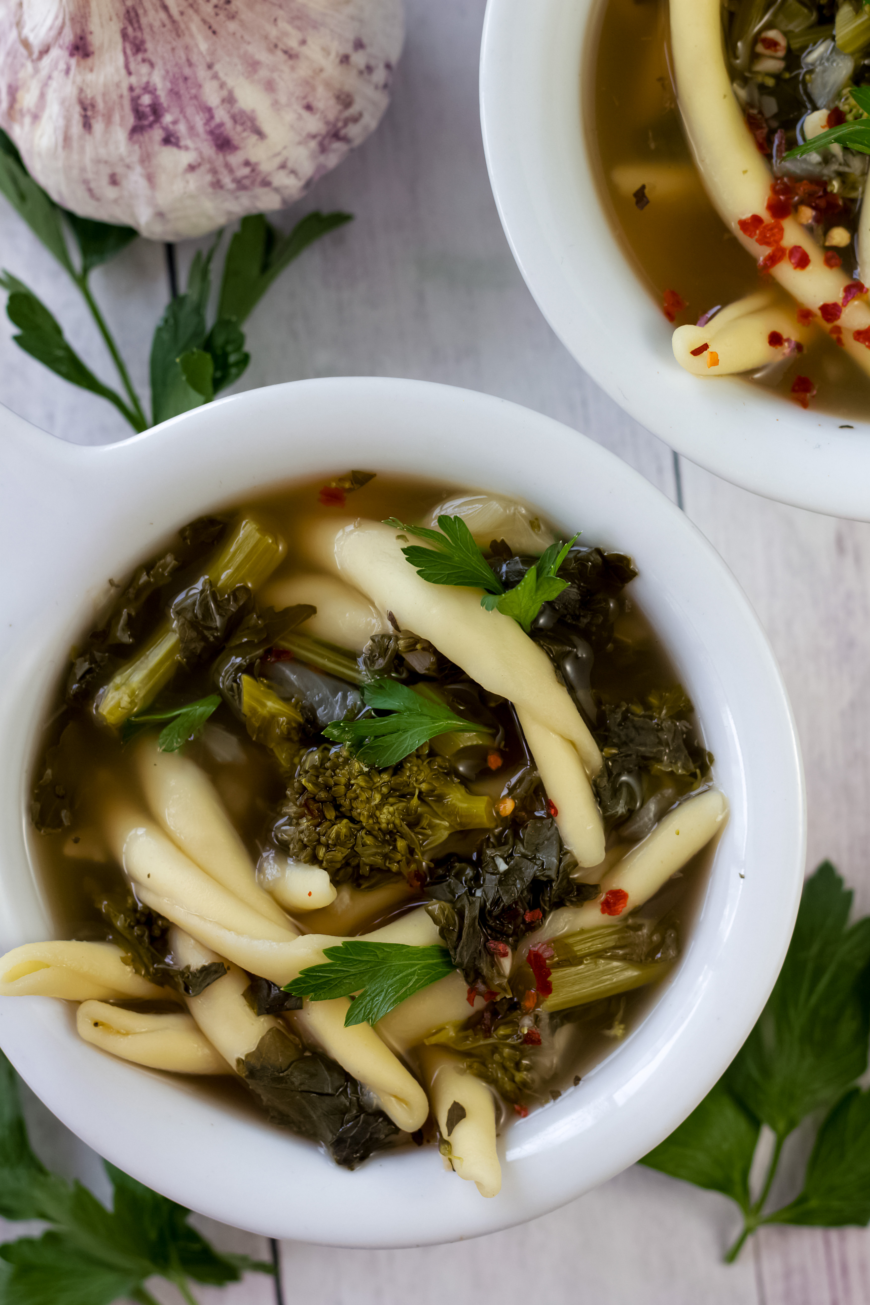 rapini garlic soup