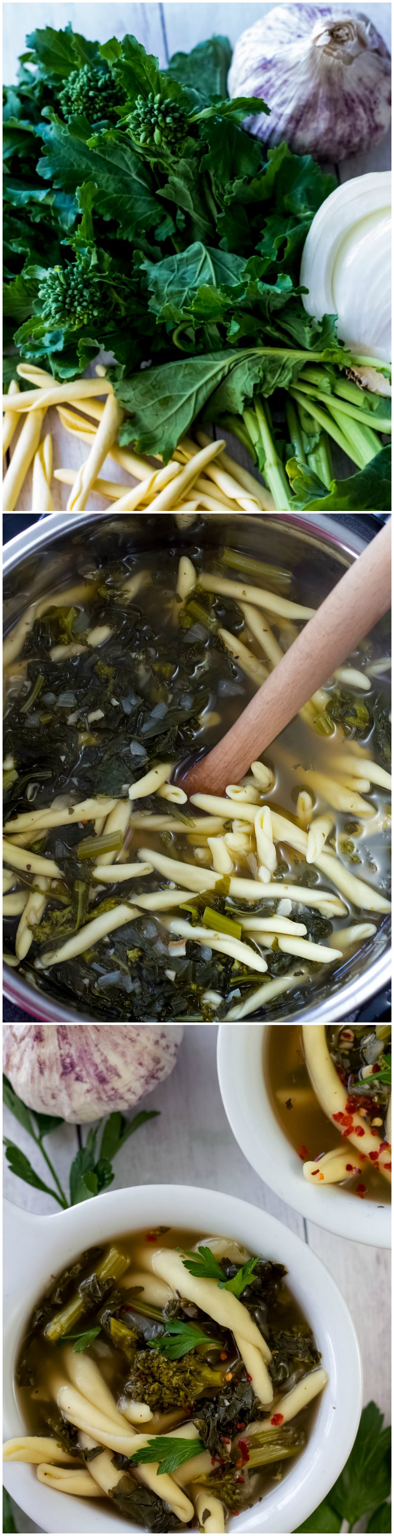 rapini and garlic soup